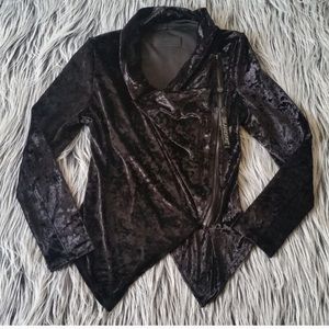 Anthropologie Blank NYC Crushed Velvet Moto Jacket